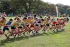Start of the under-15s, Northern Cross Country Relay, Graves Park, Sheffield